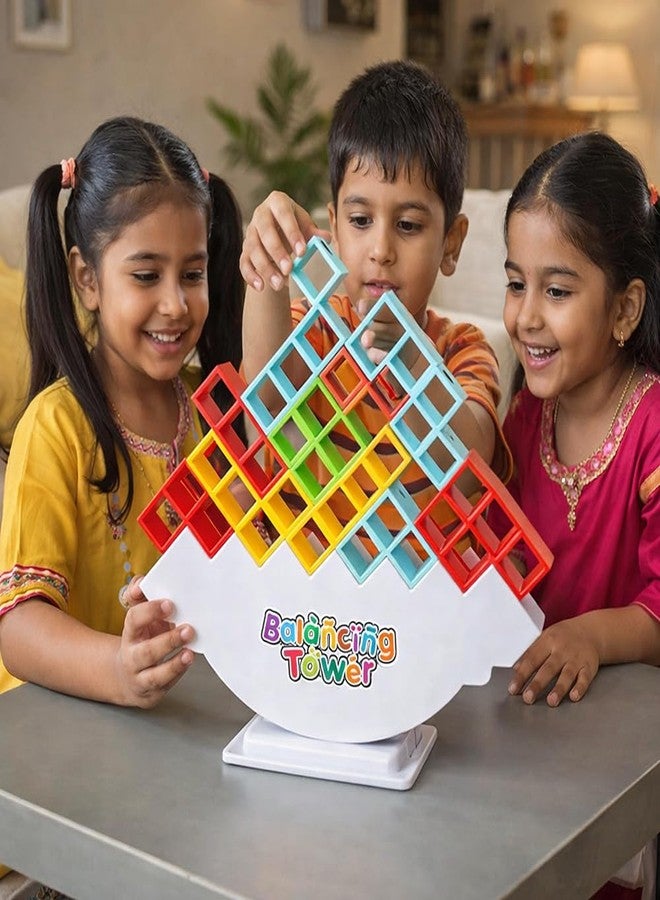 ShinyCharm Tetra Balancing Tower Stacking Toy | Montessori Educational Toy for Early Learning | Educational Toys for Kids | Colorful Balance Puzzle Blocks | Board Games for Toddlers & Preschoolers - Image 2